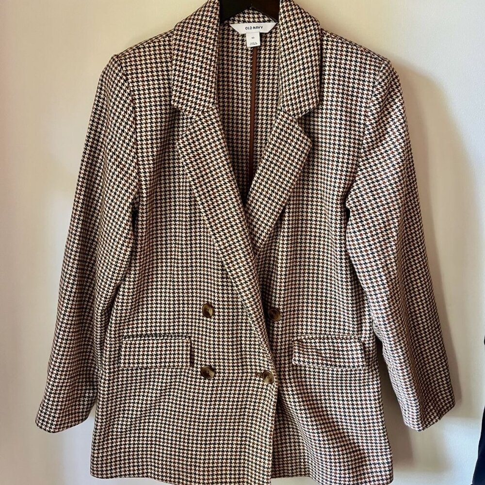 Oversized Houndstooth Women's Blazer XS